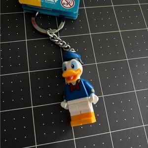 Lego Donald Duck Keychain - Blue, White, and Yellow